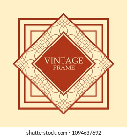 art deco vintage border vector design template illustration