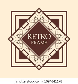 art deco vintage border vector design template illustration