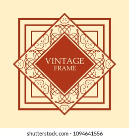 art deco vintage border vector design template illustration