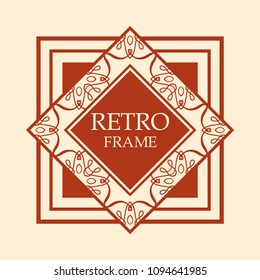 art deco vintage border vector design template illustration