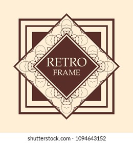 art deco vintage border vector design template illustration