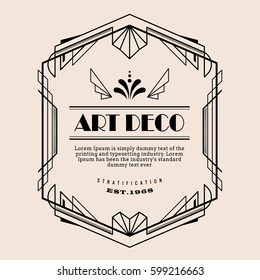 Art Deco Vintage Border Vector Design Template Illustration