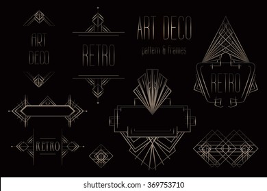Art Deco Vintage Bronze Patterns Over Stock Vector (Royalty Free ...