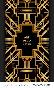Art Deco vintage decorative frame. Retro card design vector template