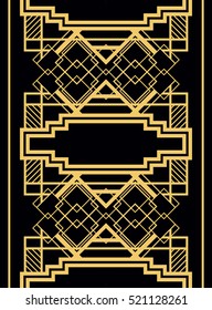 Art Deco vintage decorative frame. Retro card design vector template