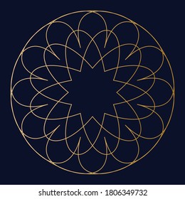 Art Deco Elementos de diseño de época dorado con fondo azul oscuro