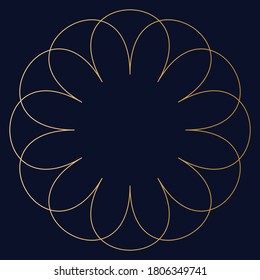 Art Deco Vintage Design Elements in gold with dark blue background