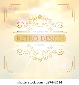 Art deco vintage design of retro flourishes frames. Vector