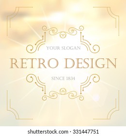 Art deco vintage design of retro flourishes frames. Vector