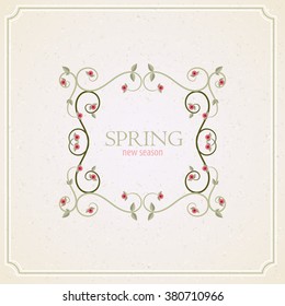 Art deco vintage design of retro flourishes frames. Spring time. Vector
