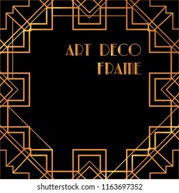 Art deco vintage frame, border. 1920's style. Retro party concept.