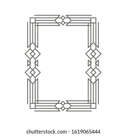 Art Deco vintage frame. The border. Vector graphics
