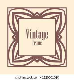 Art deco vintage frame design. Vector illustration