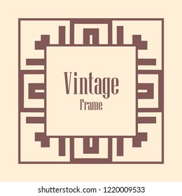 Art deco vintage frame design. Vector illustration