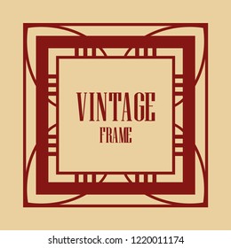 Art deco vintage frame design. Vector illustration