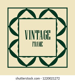Art deco vintage frame design. Vector illustration