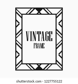 Art deco vintage frame design. Vector illustration