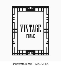 Art deco vintage frame design. Vector illustration