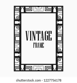 Art deco vintage frame design. Vector illustration