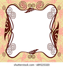 Art deco vintage frame.Isolated vector illustration