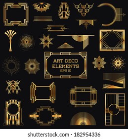 Art Deco Vintage Frames And Design Elements - In Vector