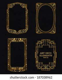 Art Deco Vintage Frames and Design Elements - in vector