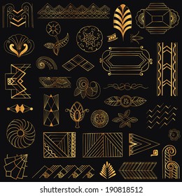 Art Deco Vintage Frames and Design Elements - hand drawn - in vector