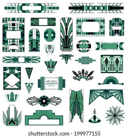 Art Deco Vintage Frames and Design Elements - in vector