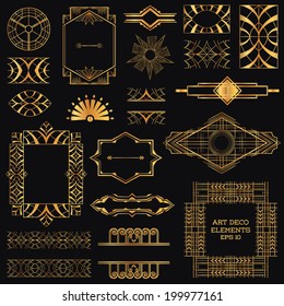 Art Deco Vintage Frames and Design Elements - in vector