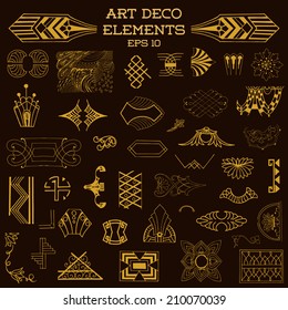 Art Deco Vintage Frames And Design Elements - Hand Drawn In Vector