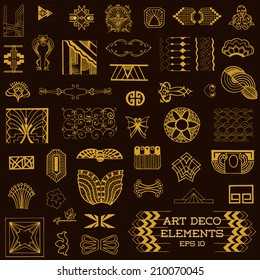 Art Deco Vintage Frames and Design Elements - hand drawn in vector