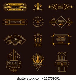Art Deco Vintage Frames and Design Elements - in vector