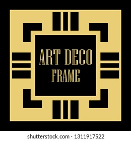 Art Deco vintage ornamental retro border frame. Old retro art deco element for vintage design. Retro art deco style.