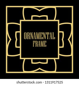 Art Deco vintage ornamental retro border frame. Old retro art deco element for vintage design. Retro art deco style.