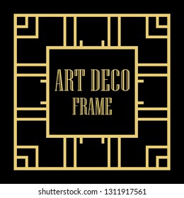 Art Deco vintage ornamental retro border frame. Old retro art deco element for vintage design. Retro art deco style.