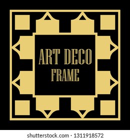 Art Deco vintage ornamental retro border frame. Old retro art deco element for vintage design. Retro art deco style.