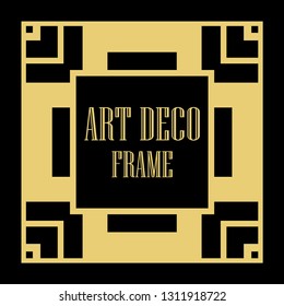 Art Deco vintage ornamental retro border frame. Old retro art deco element for vintage design. Retro art deco style.