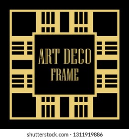 Art Deco vintage ornamental retro border frame. Old retro art deco element for vintage design. Retro art deco style.