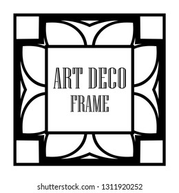 Art Deco vintage ornamental retro border frame. Old retro art deco element for vintage design. Retro art deco style.
