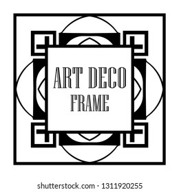 Art Deco vintage ornamental retro border frame. Old retro art deco element for vintage design. Retro art deco style.