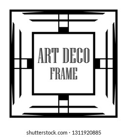 Art Deco vintage ornamental retro border frame. Old retro art deco element for vintage design. Retro art deco style.