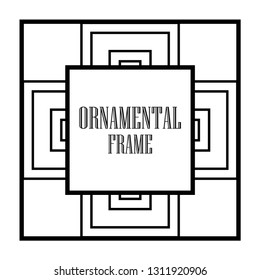 Art Deco vintage ornamental retro border frame. Old retro art deco element for vintage design. Retro art deco style.