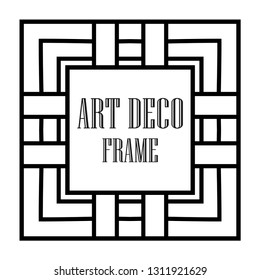 Art Deco vintage ornamental retro border frame. Old retro art deco element for vintage design. Retro art deco style.