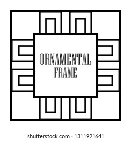 Art Deco vintage ornamental retro border frame. Old retro art deco element for vintage design. Retro art deco style.