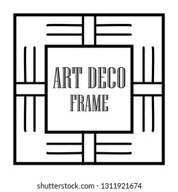 Art Deco vintage ornamental retro border frame. Old retro art deco element for vintage design. Retro art deco style.