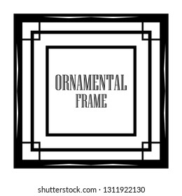 Art Deco vintage ornamental retro border frame. Old retro art deco element for vintage design. Retro art deco style.
