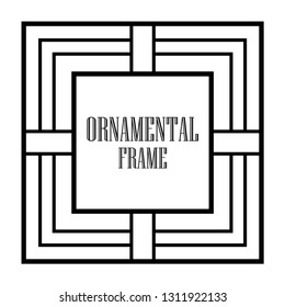 Art Deco vintage ornamental retro border frame. Old retro art deco element for vintage design. Retro art deco style.
