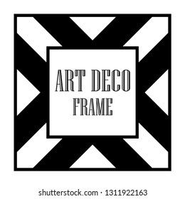 Art Deco vintage ornamental retro border frame. Old retro art deco element for vintage design. Retro art deco style.