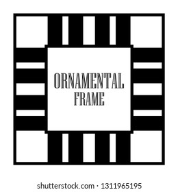 Art Deco vintage ornamental retro border frame. Old retro art deco element for vintage design. Retro art deco style.