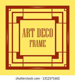 Art Deco vintage ornamental retro border frame. Old retro art deco element for vintage design. Retro art deco style.